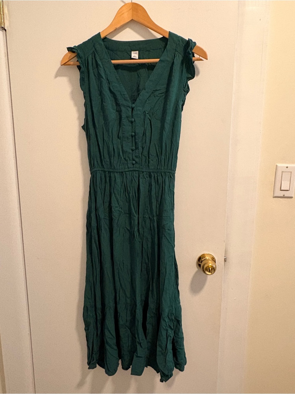 Old Navy Deep Teal Sleeveless Button-Front Maxi Dress